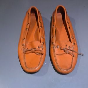 Orange signature LLBean brand driving moccasins 9 1:2 size